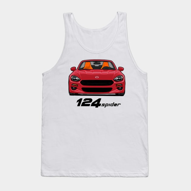 Fiat 124 Spider - Red Tank Top by Woreth